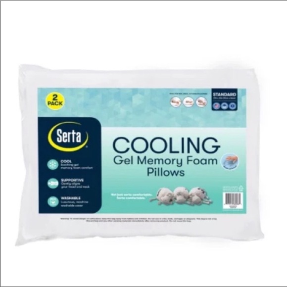 🎀SERTA Gel Memory Foam Pillows 2 PACK NEW🎀
